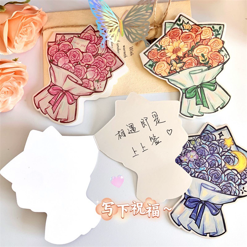 Foldable cards, three dimensional high quality retro postcard, 3D, bouquet, for beloved, Birthday gift