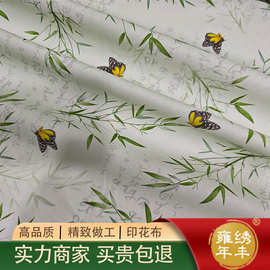 全棉美式油画绚烂花朵数码打印布料手连衣裙童装桌布场景装饰面料