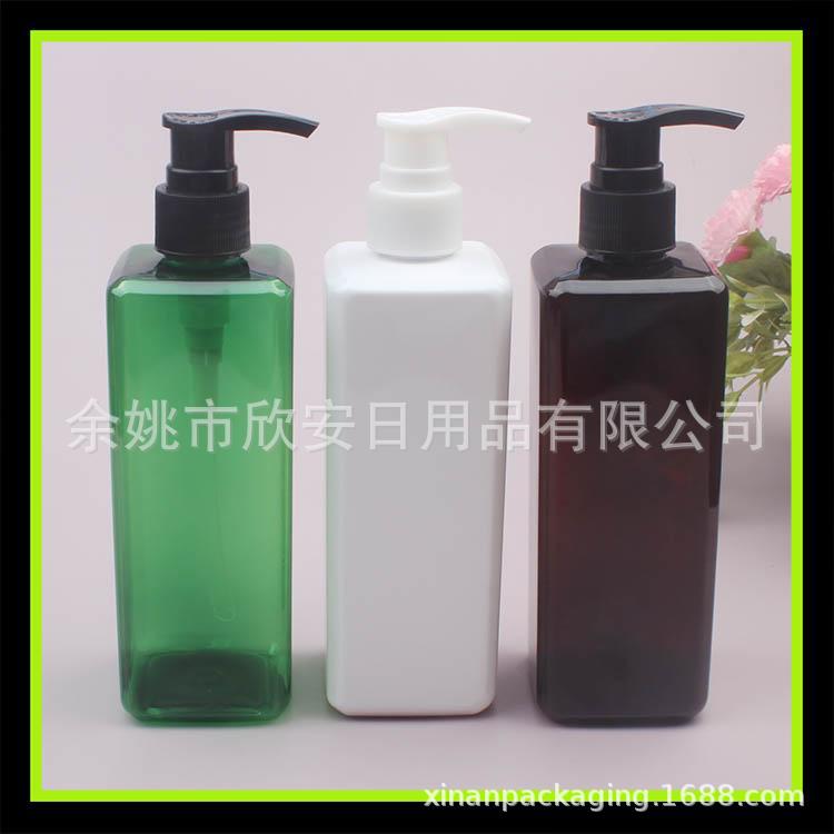 300ml爽肤水按压瓶压泵PET方瓶洗发水分装瓶300ML乳液泵方形瓶