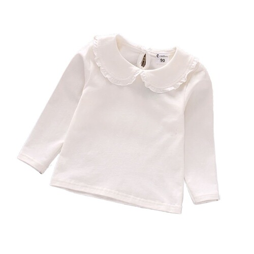 Girls 'Korean style small plaid shirt, baby autumn clothes, solid color, new children's Western-style cotton long-sleeved shirt shirt
