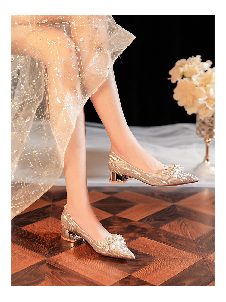 3333C-015 Low Heel Pointed Toe Tiger Skin Pattern High Heels Comfortable Elegant Women's Shiny Wedding Party Shoes_voghion.com