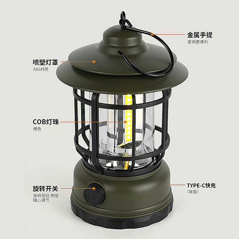 原始キャンプランプ、屋外ランプ、馬ランタン、超長持ちキャンプランプ、充電式雰囲気ランプ、屋外テントランプ|undefined