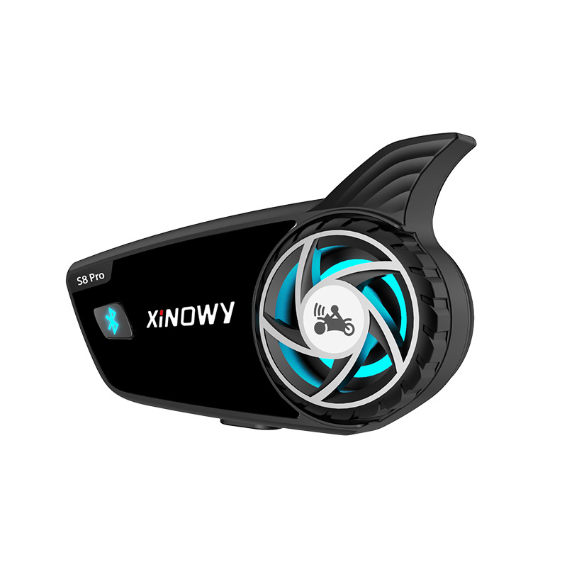 Xinowy Helmet Bluetooth Headset for 8 People with Simultaneous Intercom, Motorcycle Helmet Intercom Bluetooth Headset, Waterproof, Cross-Border