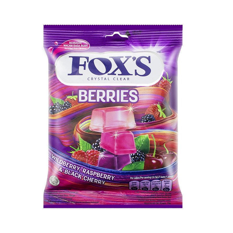 Indonesia imported snack FOXS Huosquid Crystal Sugar Mint Mint Herbal Fruit Hard Sugar Sugar Net Red Snack 90g