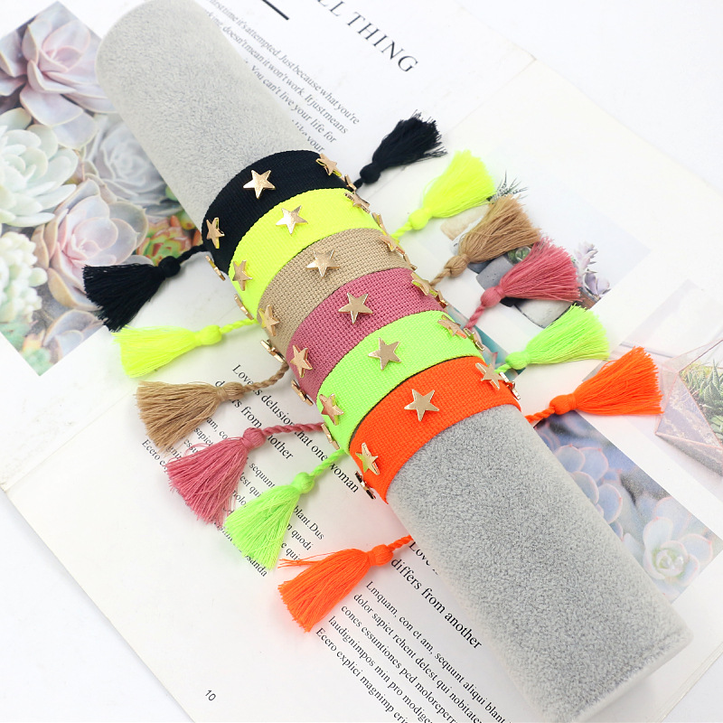 8g Weight Bracelets Classification Ethnic Style Streetwear Star Polyester Unisex Bracelets
