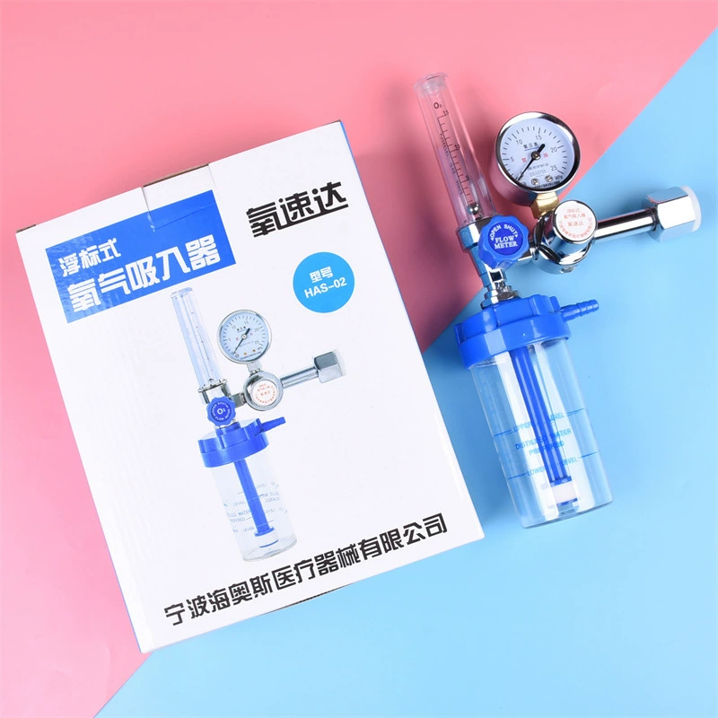 Медицинский кислородный ингалятор бутылка увлажнения кислородный манометр кислородный ингаляционный расходомер типа буя клапан снижения давления Редуктор давления