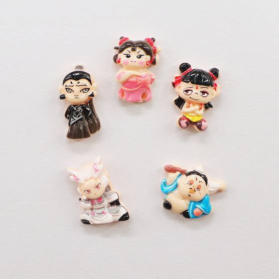 Nezha Devil Child Mind Series Resin Accessories Character Simulation DIY Resin Accessories Hole Shoes Blind Bag