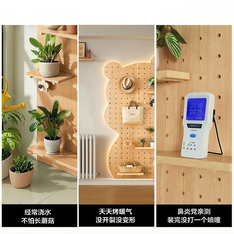 Oso pequeño agujero agujero tablero de escritorio de madera sólida almacenar exhibición modelado decoración de pared sala de estar estante de pared