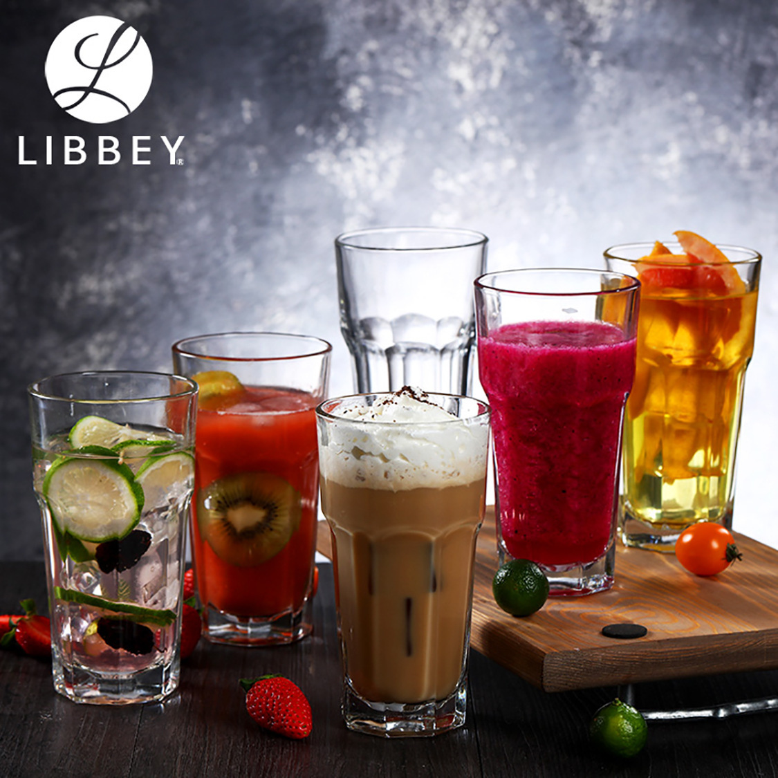 Libbey Libby vidrio espesado Long Island Iced Tea taza de café octogonal taza de jugo de limón Latte Mocha Taza