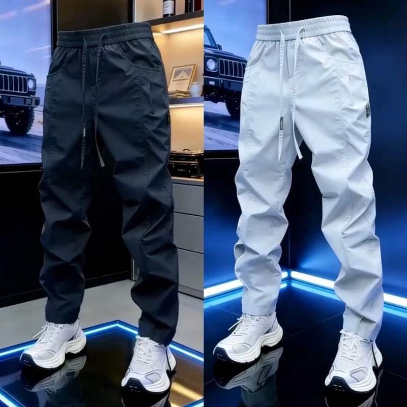 High-end 2026 Spring/Summer Men's Sports Windbreaker Pants, Fashionable Outdoor Trendy Comfortable Loose Elastic Slimming Casual Pants