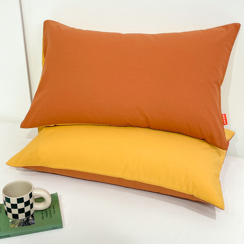 Funda de almohada de color sólido Funda de almohada de algodón puro 48cmx74cm Un par de Funda interior de núcleo de almohada individual 40x60 para el hogar