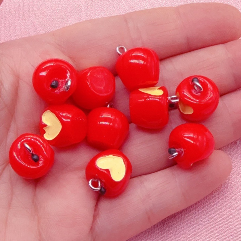立体苹果苹果核树脂吊坠 diy耳环项链钥匙扣挂件饰品配件材料批发|undefined