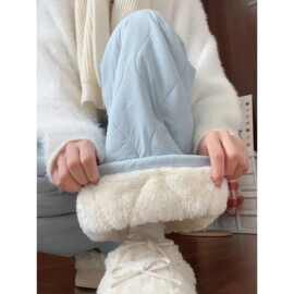 仅用于产品展示勿拍-加绒加厚保暖裤女冬季外穿小个子阔腿裤防寒
