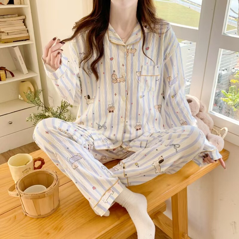 2025 Internet Celebrity New Yunduo Cotton Confinement Clothes Spring and Summer Maternity Pajamas Cute and Sweet Nursing Home Clothes Set