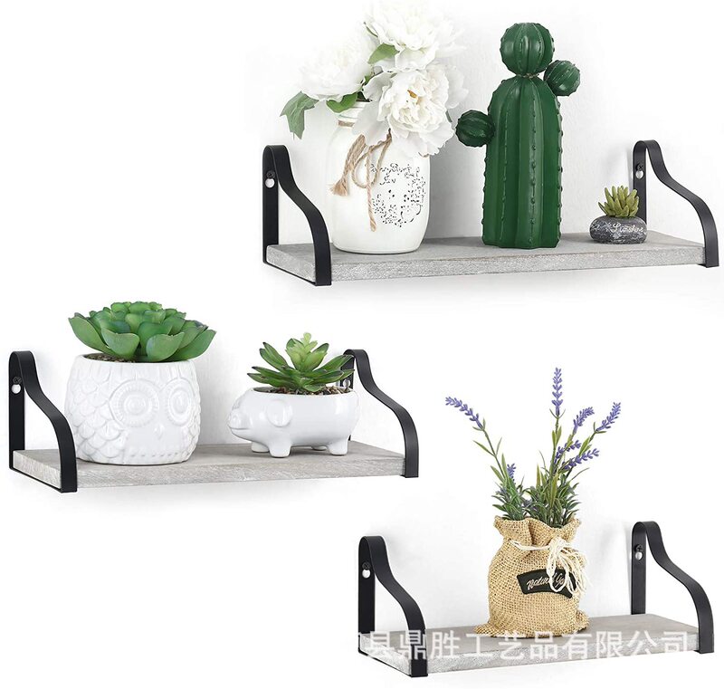 Wooden storage rack coffee shop nail shop background wall decoration rack Wall living room art display rack