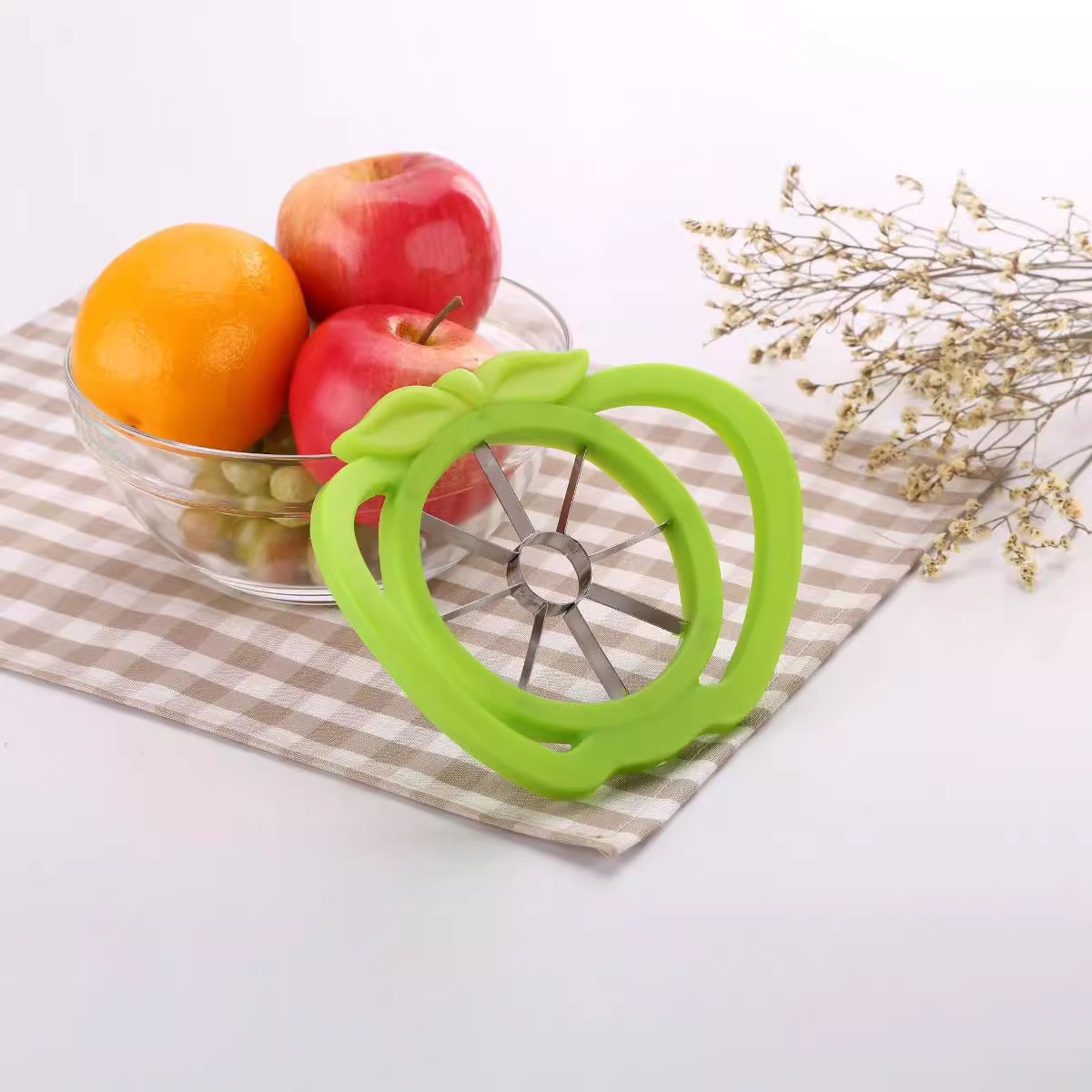 Separador de frutas de desnucleo, cortador de plástico, cortador de frutas de manzana de acero inoxidable, cortador de frutas de manzana grande