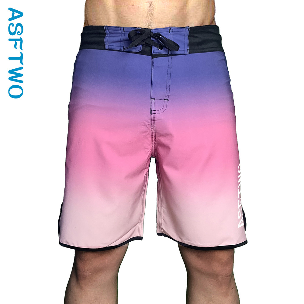 ASFTWO速干运动冲浪沙滩裤男士休闲弹力漂流度假健身健美五分短裤|ms