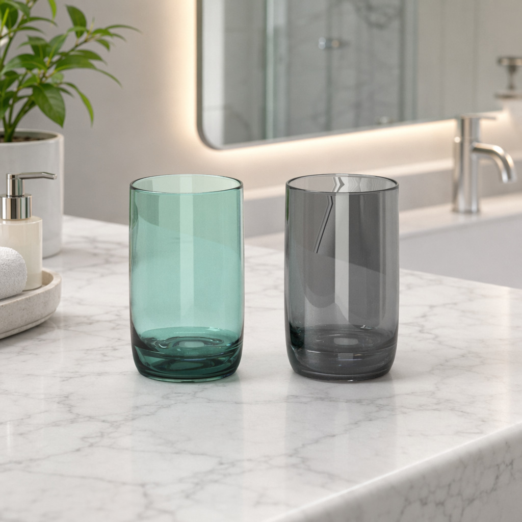 Taza de cepillo de dientes con forma de mango creativo taza de plástico para parejas de moda Hotel taza de lavado transparente multicolor