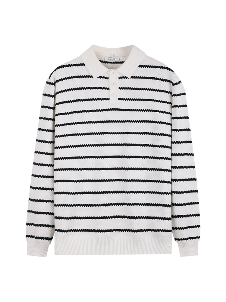 La ropa de hombre de estilo antiguo suéter de piña para hombre lujoso camiseta polo de manga larga de lujo camiseta de punto con solapa