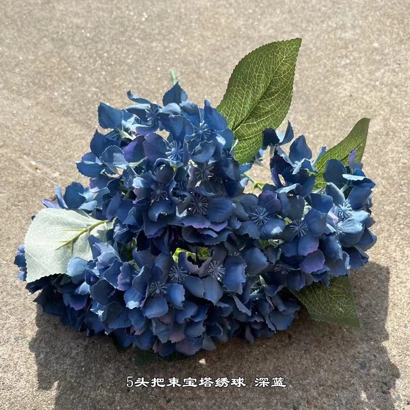 新商品の外国貿易の青いアジサイの青い色はバラの牡丹のアジサイの結婚祝いの柔らかい装飾の偽の花を卸売りします。|undefined