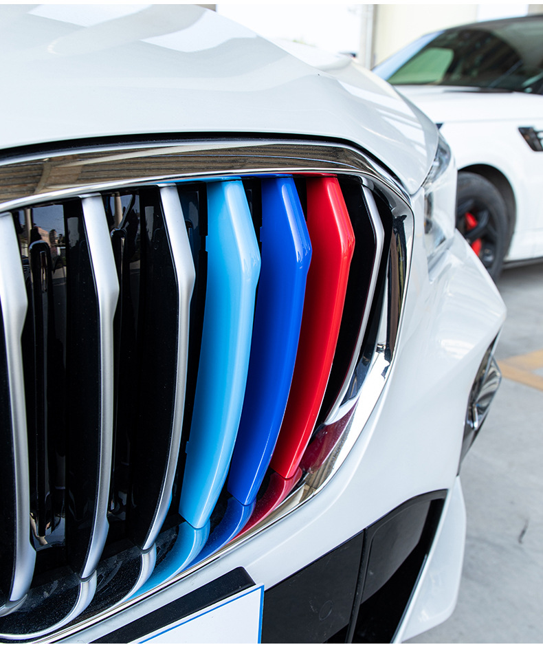 Suitable for BMW China net three-color strip 3 series 5 series 1 series 3gtX1X3X4X5 China net three-color buckle modification decorative strip