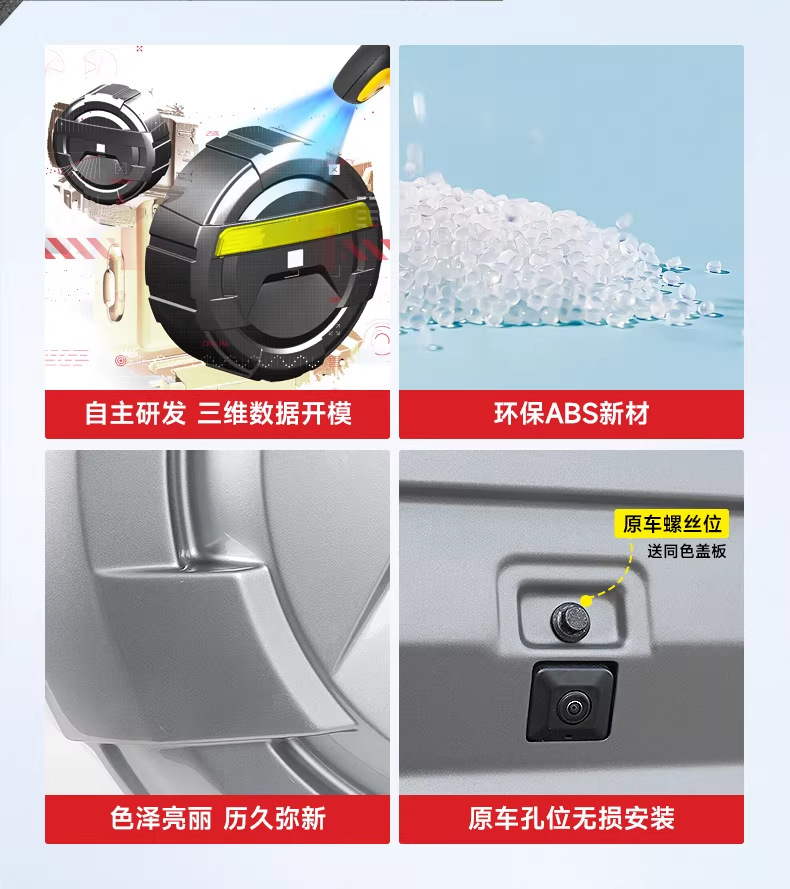 Haval Raptor with Lights, Haval V7 Spare Tire Modification, Full-Cover Spare Tire Shell, Exterior Tire Cover, Off-Road Vehicle Accessories