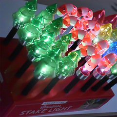 Solar-powered yard lights, Christmas tree decorative lights, ground-insertion lamps, outdoor lawn lights, decorative ground stakes, Christmas-themed lights