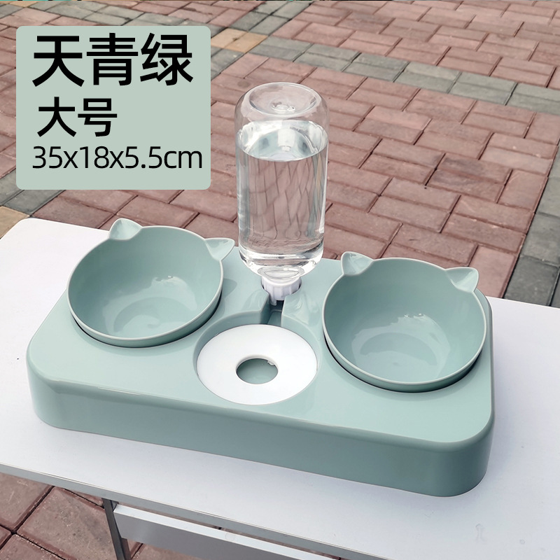 녹색 그릇 3개(주식그릇+과자그릇+물그릇)
