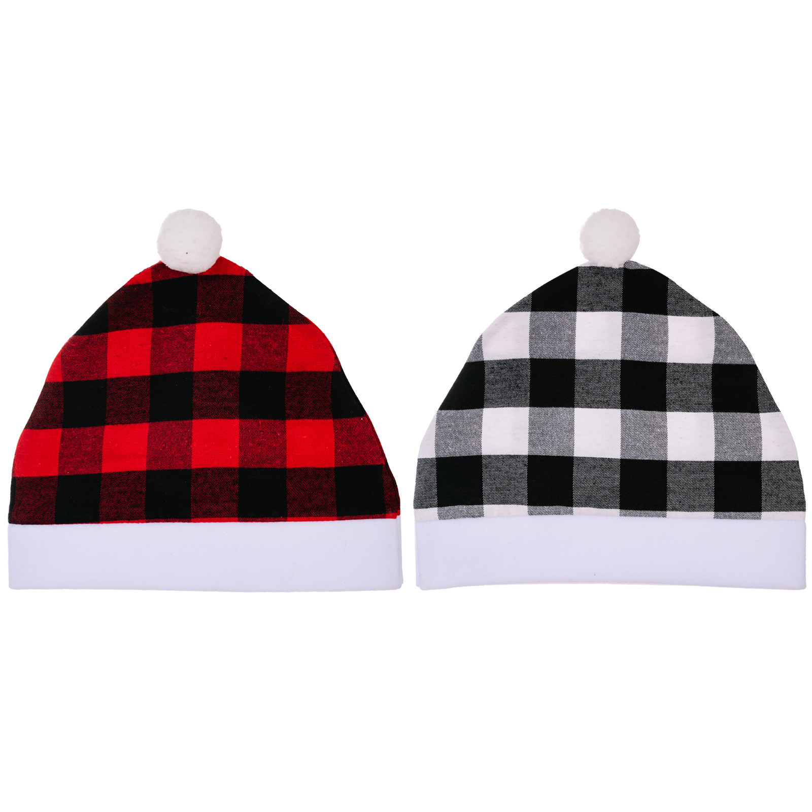 Christmas decorations Red and black check car chair cover thickened car chair back cover headrest cover cushion cover_voghion.com