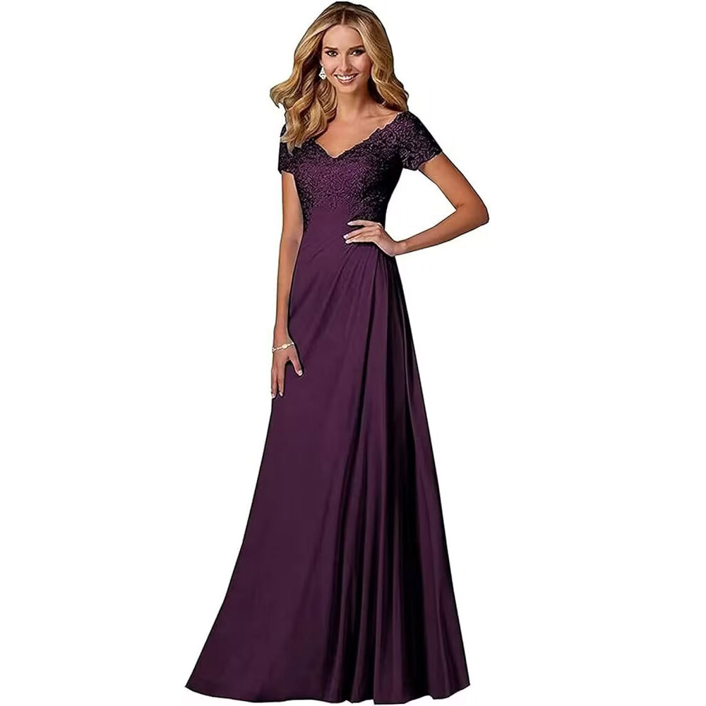 shiffon lace elegant long multicoloured evening dress