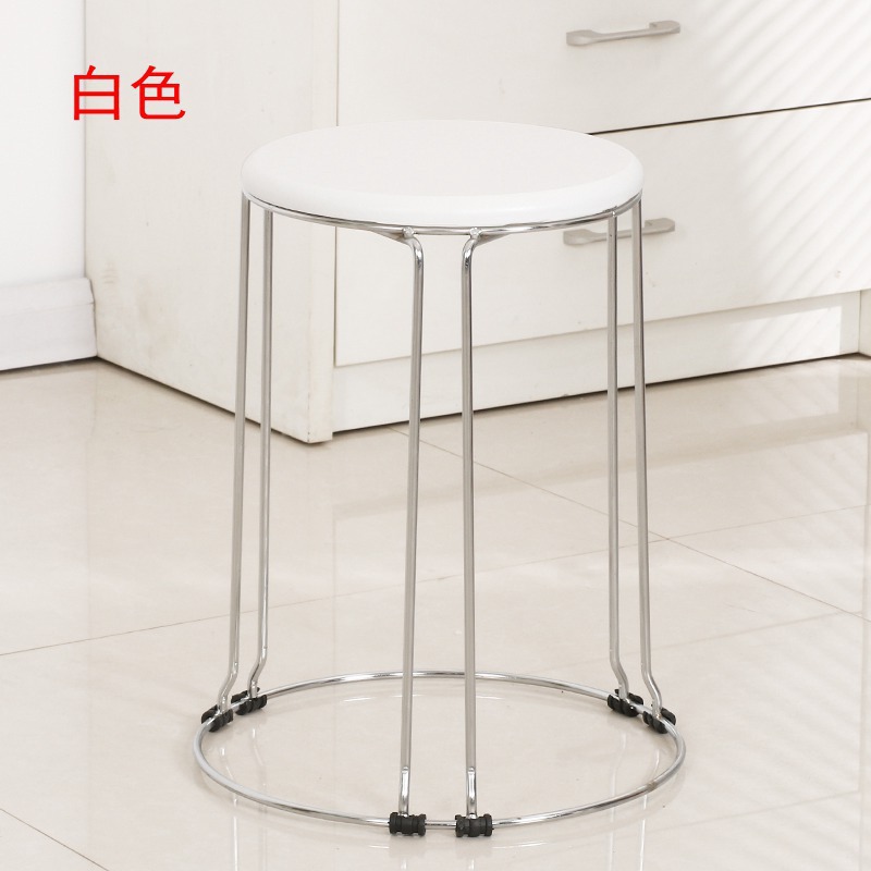 Taburetes redondos de madera sólida taburetes de acero inoxidable taburetes caseros apilables taburetes de hierro forjado dormitorio taburetes de comedor para adultos