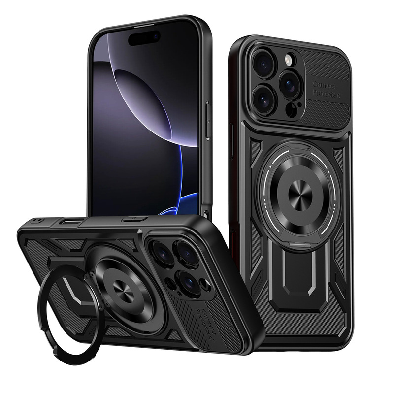 国境を越えた適用 iPhone16PROMAX 携帯電話ケース、優れた肌の感触、回転スタンド、磁気吸引、Apple 15 落下防止ハード|undefined