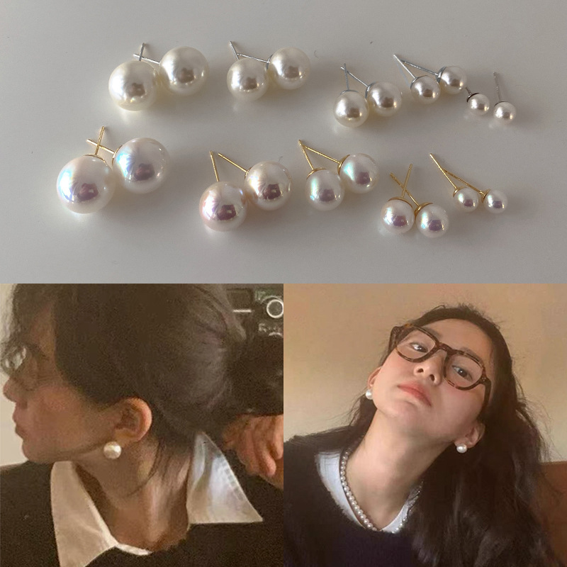 Minimalist Cold Style Pearl Earrings for Women French Retro Hepburn Style Simple Versatile Earrings Popular Earrings Minimalist Cold Style Pearl Earrings for Women French Retro Hepburn Style Simple Versatile Earrings Popular Earrings