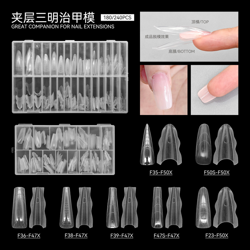 Extended Nail Mold Sandwich Nail Mold Phototherapy Nail Mold Full Coverage Nail Tips with Scale Crystal Nail Mold Manicure Mold Extended Nail Mold Sandwich Nail Mold Phototherapy Nail Mold Full Coverage Nail Tips with Scale Crystal Nail Mold Manicure Mold