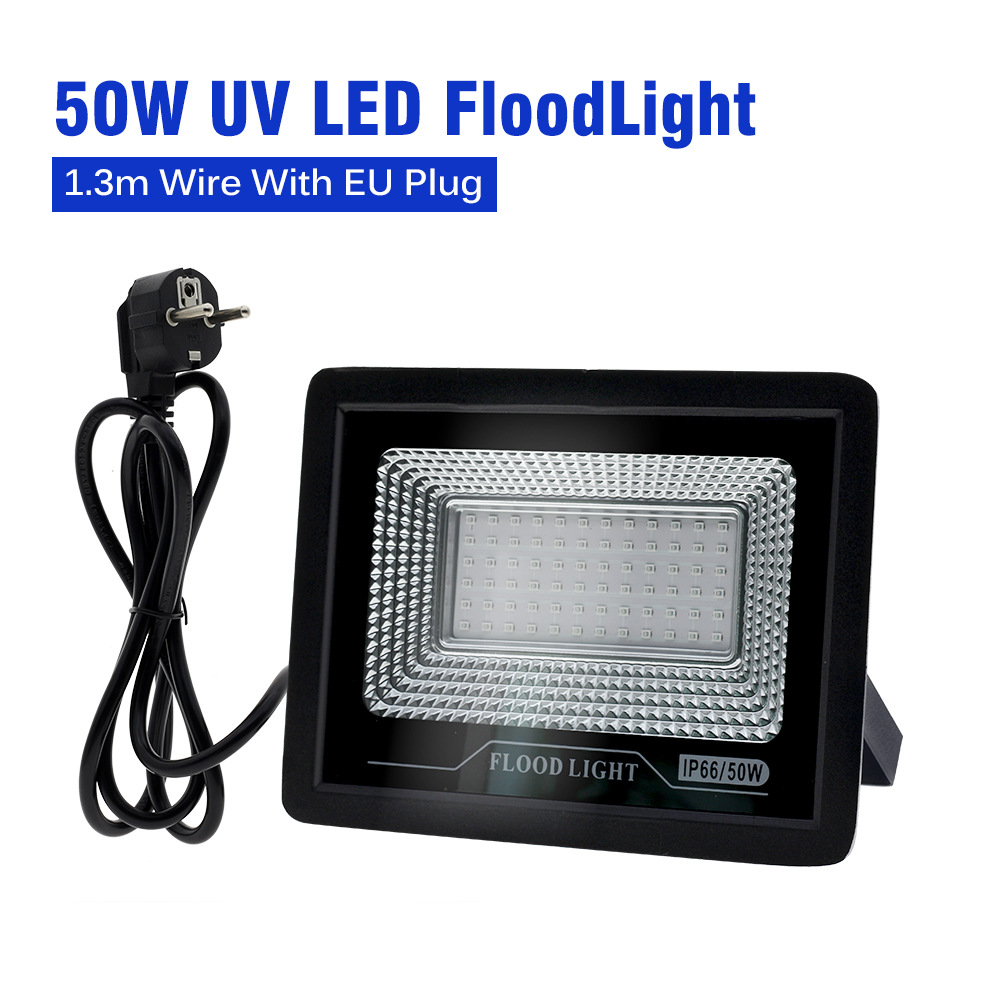 Foco LED UV de 100W 395nm, lámpara ultravioleta para curado UV y detección fluorescente