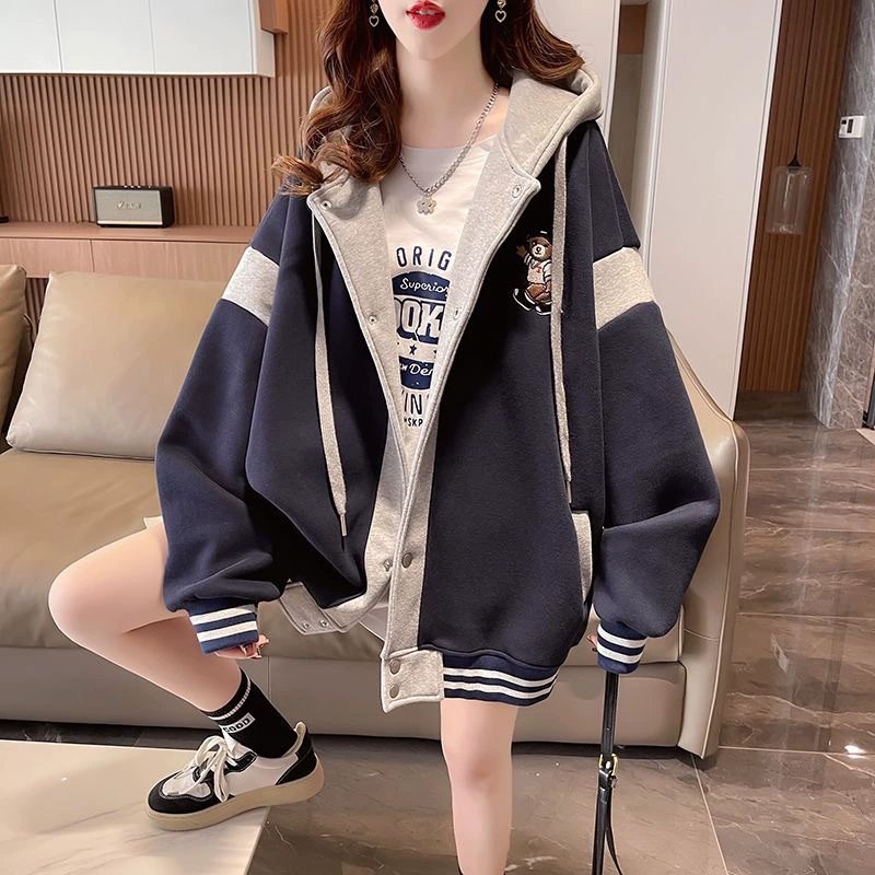 Академия досуга стиль с капюшоном свитер женский кардиган весной и осенью