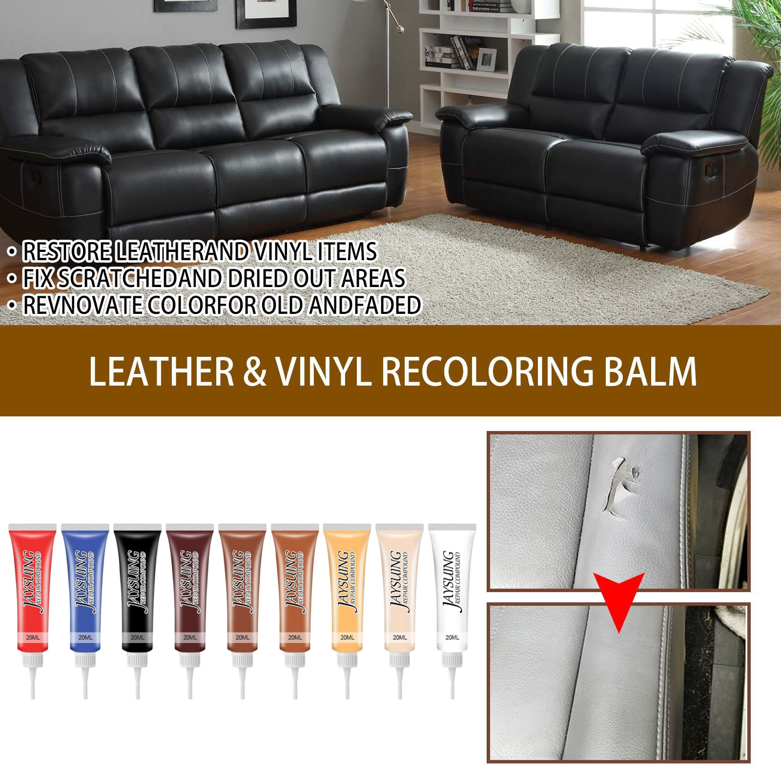 Jaysuing leather color cream leather coat leather shoes stain car leather seat leather refurbished color