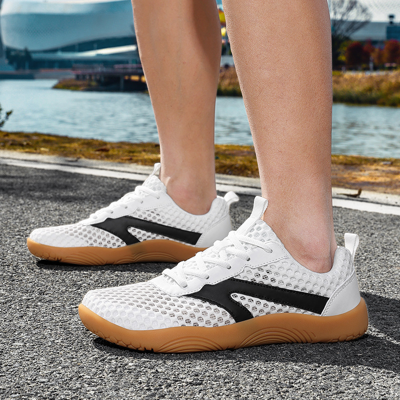 Large size wide-toed shoes, non-slip, wear-resistant, soft-soled mesh shoes for men, summer hollow single mesh breathable white widened barefoot shoes Large size wide-toed shoes, non-slip, wear-resistant, soft-soled mesh shoes for men, summer hollow single mesh breathable white widened barefoot shoes