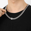 Minimalistic chain hip-hop style stainless steel, necklace, Japanese and Korean, 10mm
