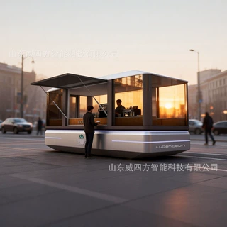 景区营地移动餐车 网红度假小屋 未来科技感创意咖啡饮品车