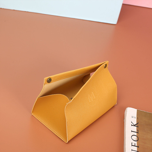 Second hair Nordic leather tissue box living room home creative tissue tube car pvc leather desktop paper box
