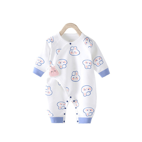 Baby Butterfly Robe Pure Cotton Monk's Robe Spring and Autumn Style Rabbit Year Little Rabbit Boneless Newborn Bodysuit
