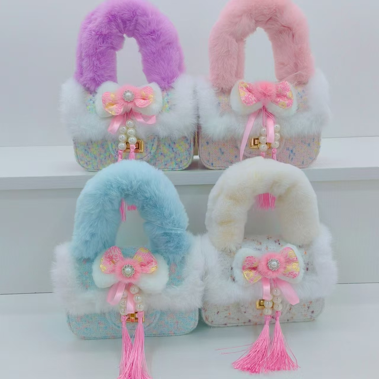 Guofeng bolso infantil bolso de peluche bolso de hombro mochila princesa bolso de cambio bolso accesorios bolso pequeño