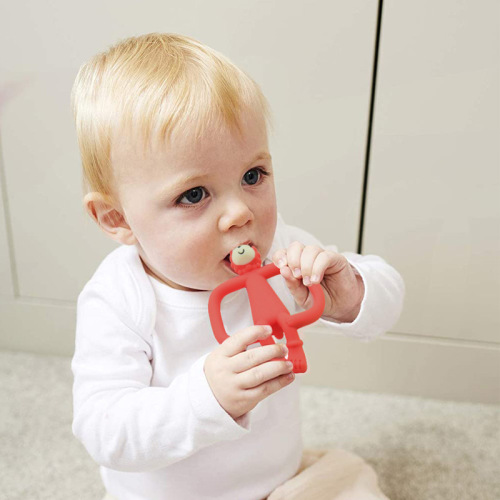 Cross-border hot-selling lion teether infant teething stick baby food grade silicone can be chewed and chewed for fun