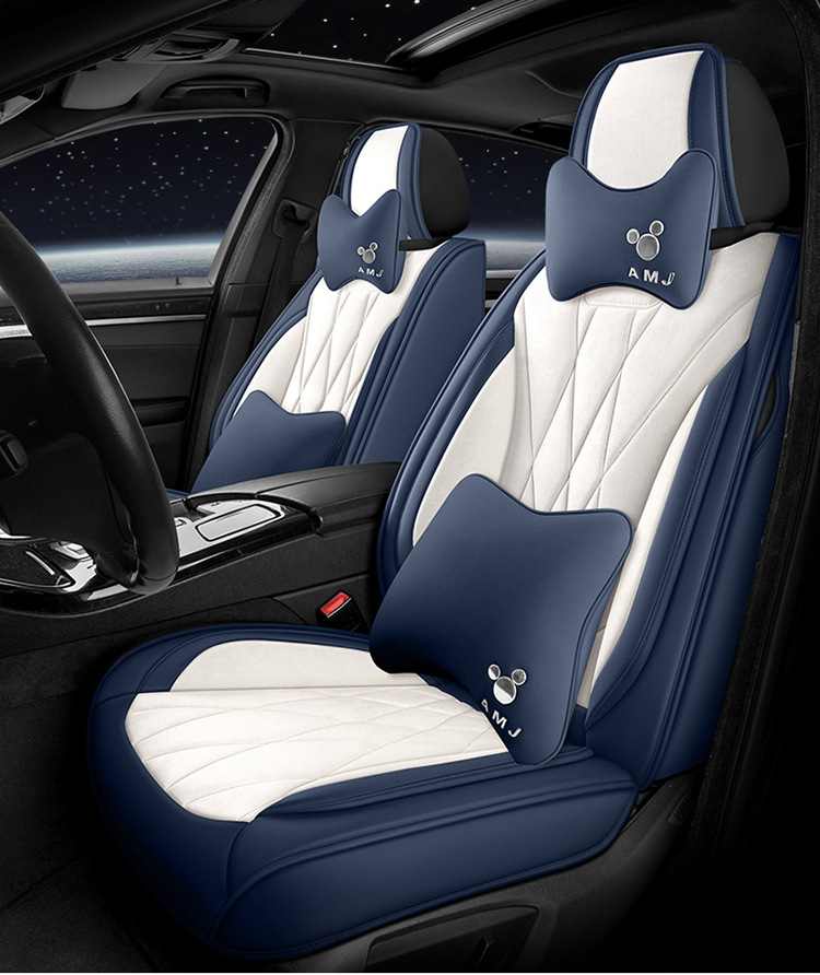 Five-Seater Universal Suede Leather Car Seat Cushion, Fully Enclosed, Wear-Resistant and Comfortable, Universal Car Seat Cover for All Seasons