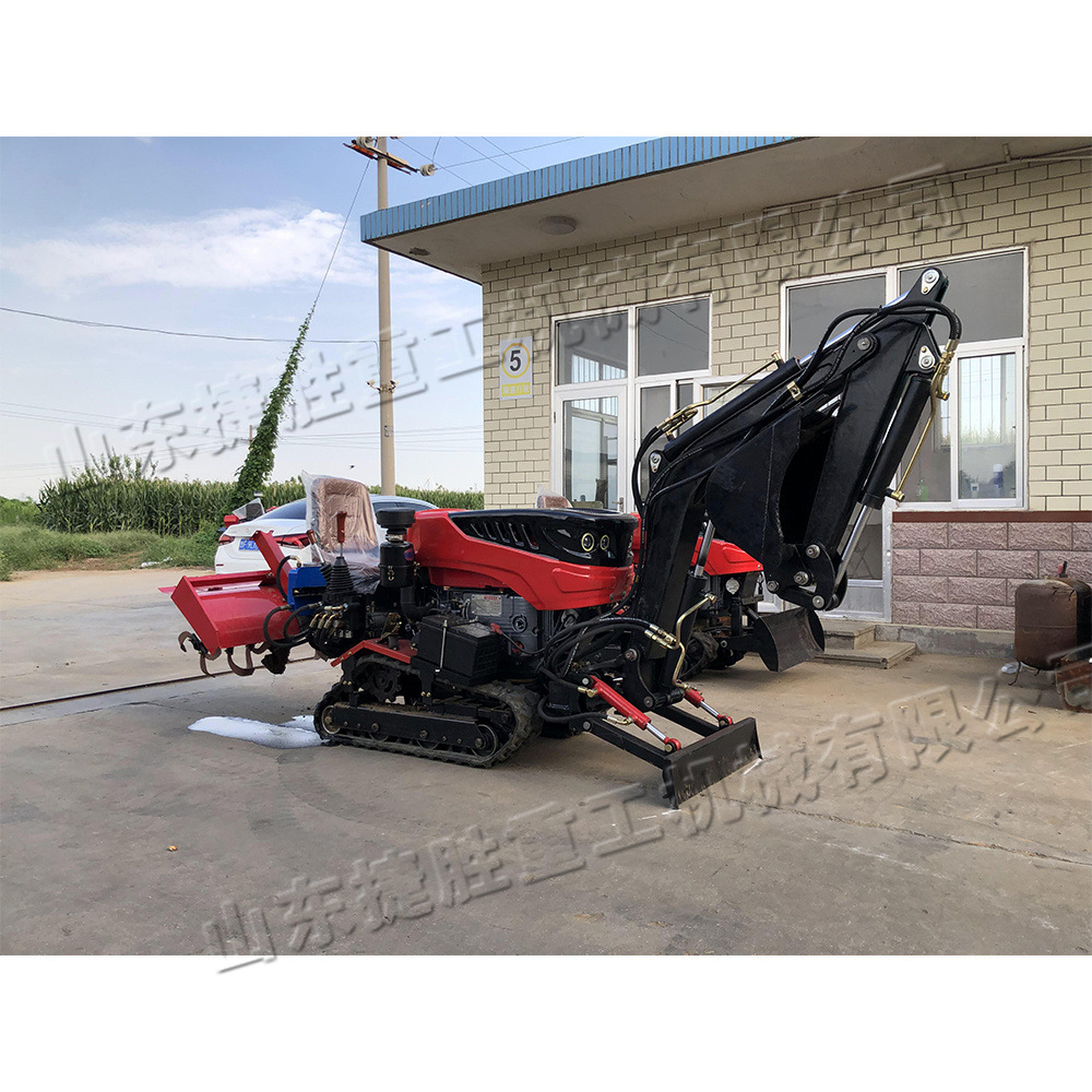 Tractor de orugas agrícola tipo conductor de tierra seca máquina de excavación de suelo de velocidad variable máquina de gestión de carga y descarga de huertos