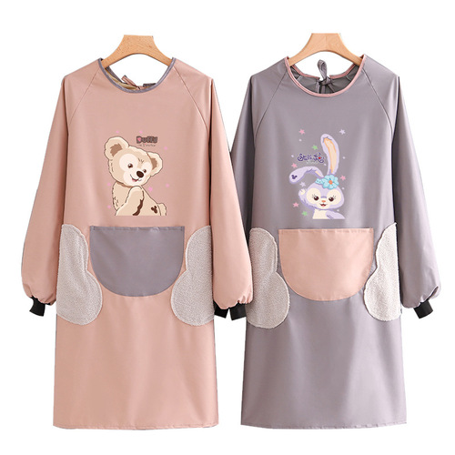 Kitchen Apron for Women  New Style Fashion Long Sleeve Cover-up Waterproof Oil Proof Apron for Adults and Men