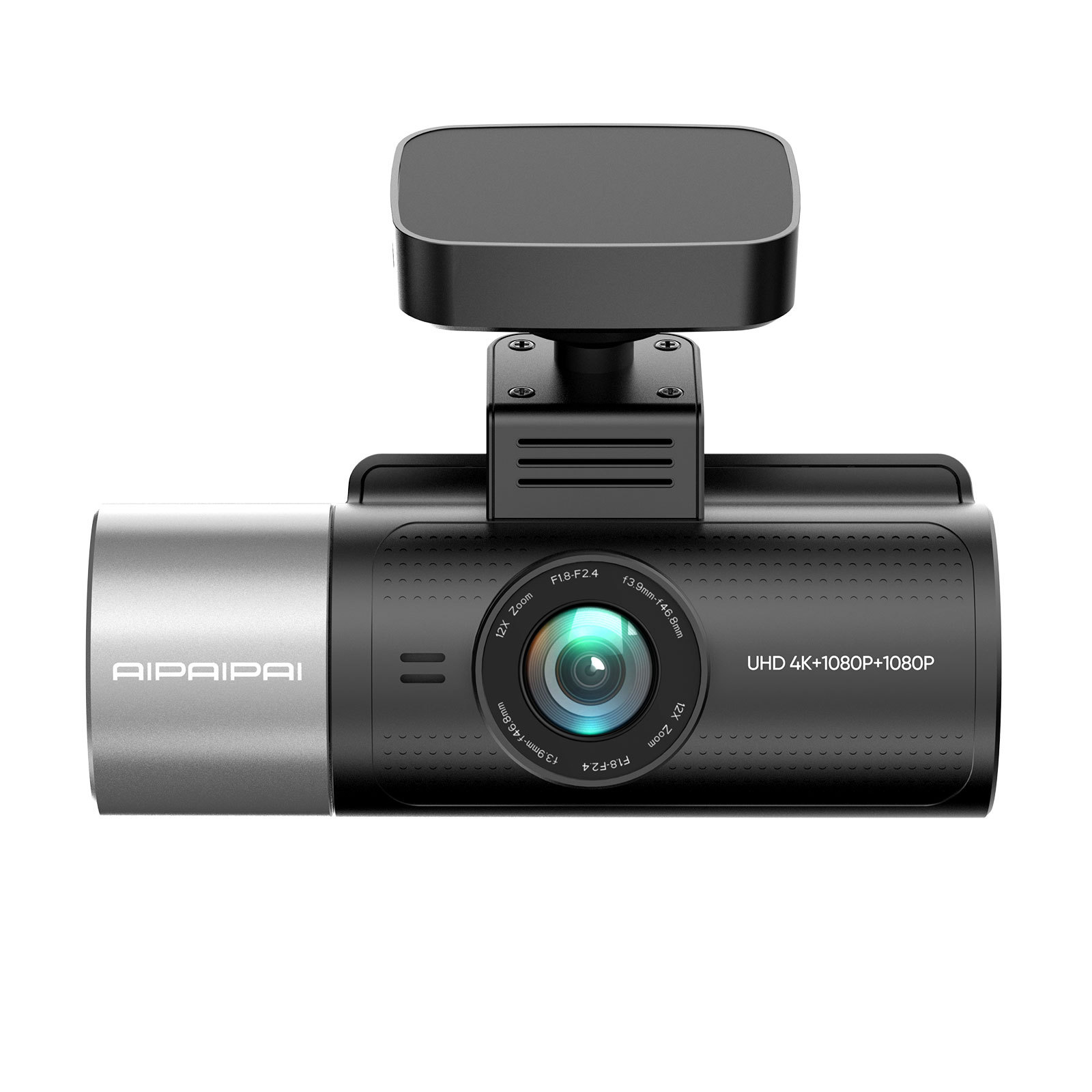 4K+1080P+1080P 3-Lens Dash Cam with Front, Rear, and Interior Cameras, Built-In Gps, High-Definition Night Vision