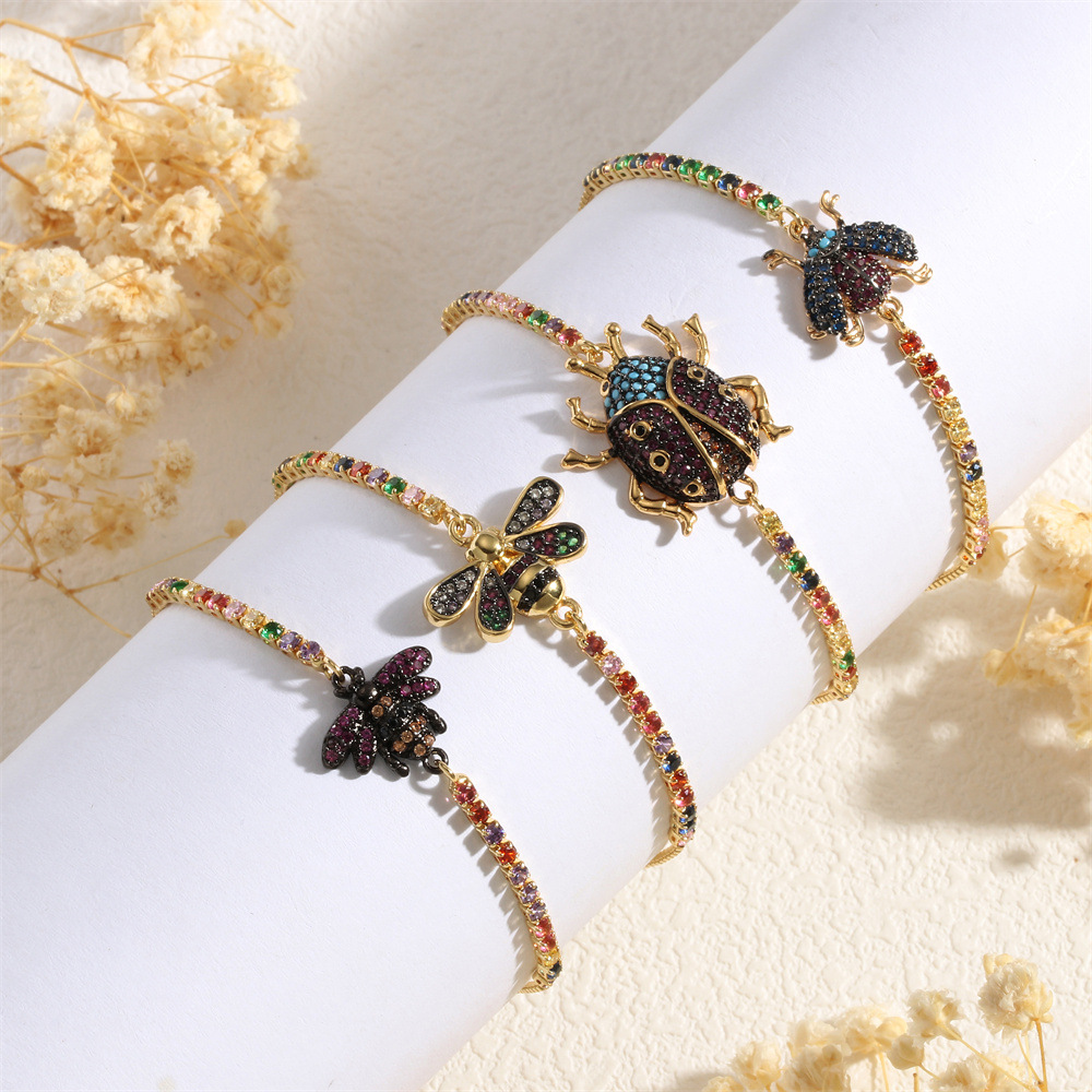 Copper Casual Simple Style Insect Zircon Bracelets display picture 13