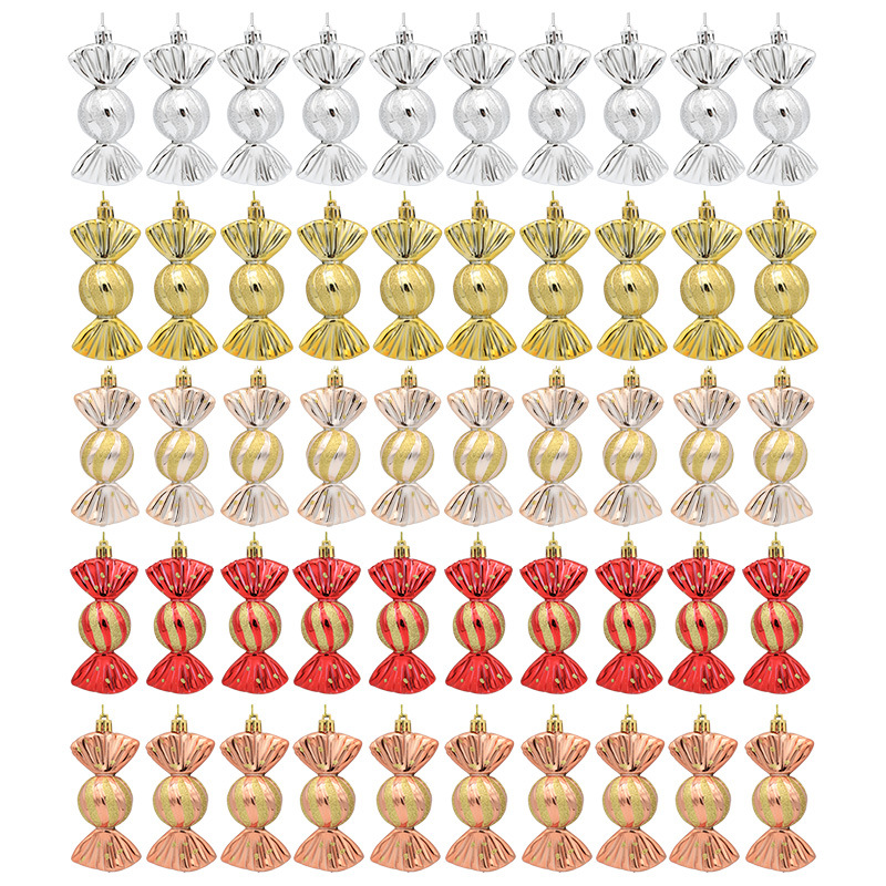 Christmas decoration gift box electroplated candy props Christmas tree ornaments window counter display pieces colored candies 5 pcs/box